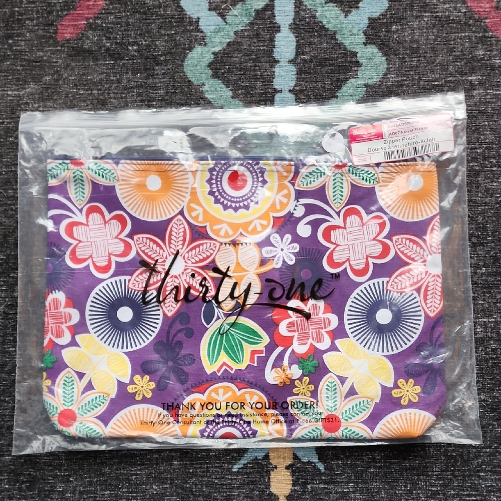 Thirty-One Floral Fiesta Zippered Pouch